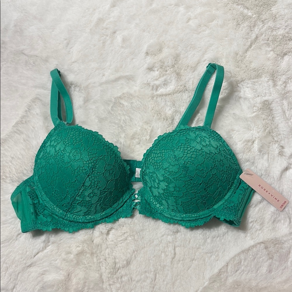 Sexy bra Rose and Vine Green Lace Bra